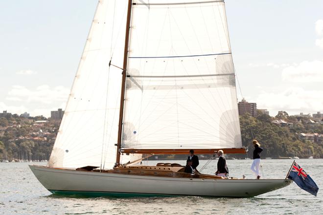 Neville Crichton’s Plym placed second in the Parade of Sail and was Best Dressed Crew. - Kathleen Gillett competing in the 2013 Great Veterans Race © Jennifer Crooks